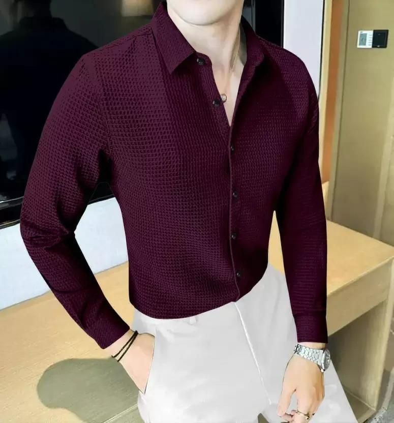 Business Waffle Designer Fashion Men's Shirt